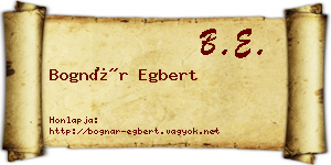 Bognár Egbert névjegykártya